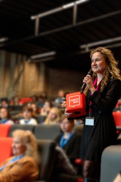 Participant of event asking a question